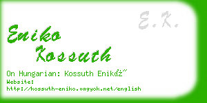 eniko kossuth business card